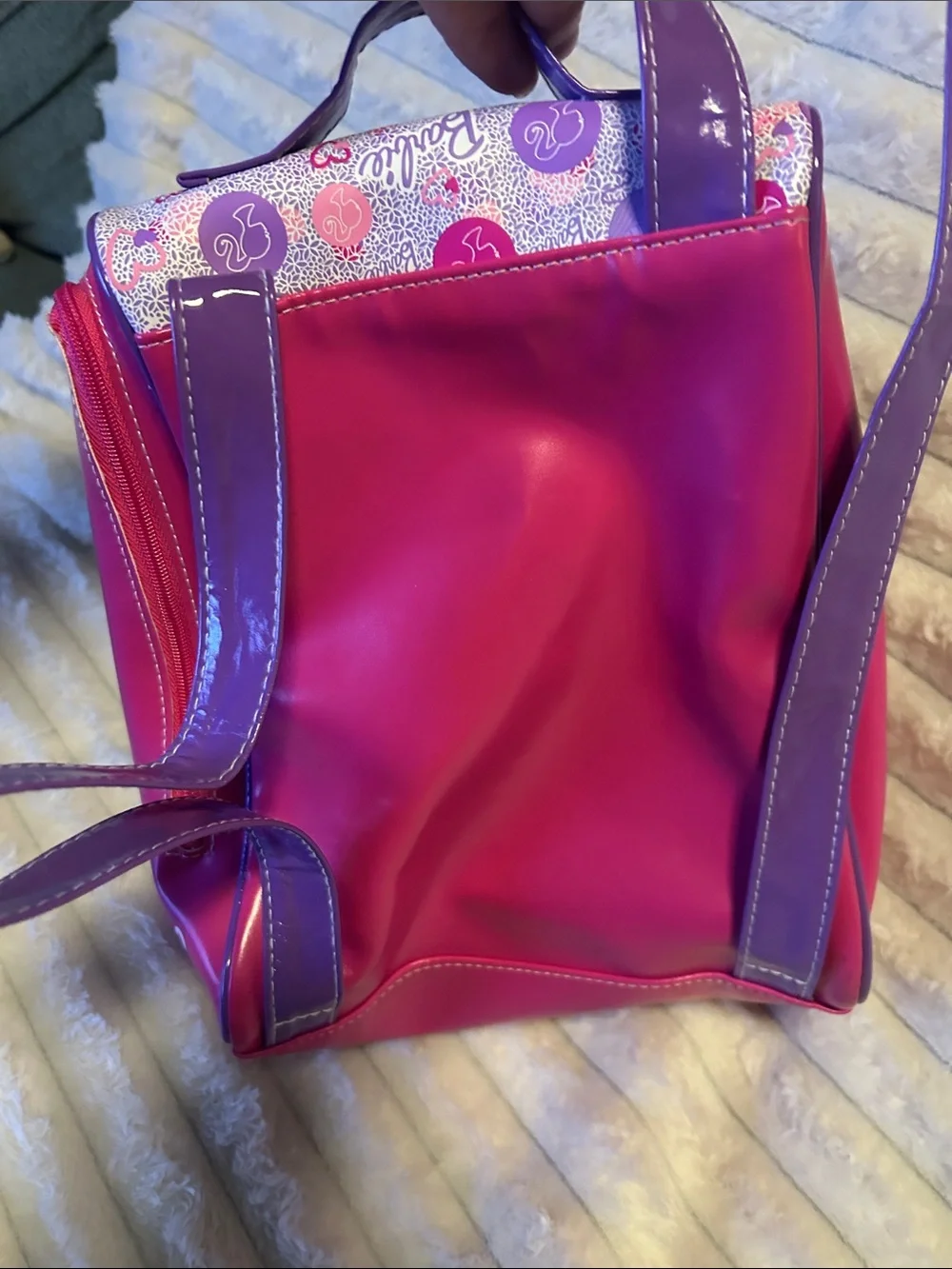 Barbie Pink & Purple Cat Graphic Kids Backpack